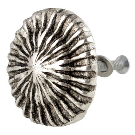 Round Cornflower Antique Silver Aluminium Cabinet Knob